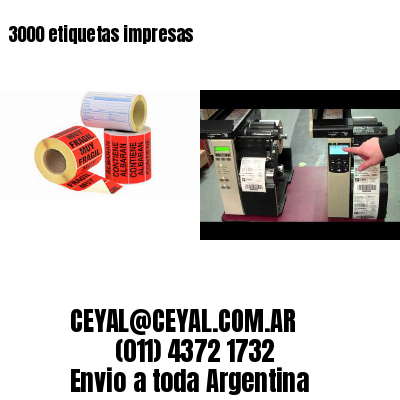 3000 etiquetas impresas