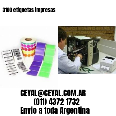 3100 etiquetas impresas