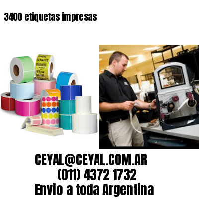 3400 etiquetas impresas