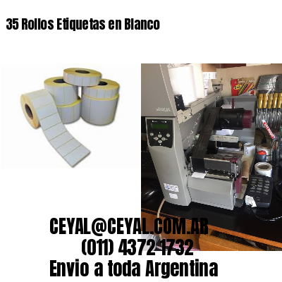 35 Rollos Etiquetas en Blanco