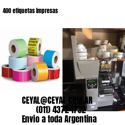 400 etiquetas impresas