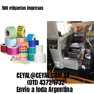 500 etiquetas impresas