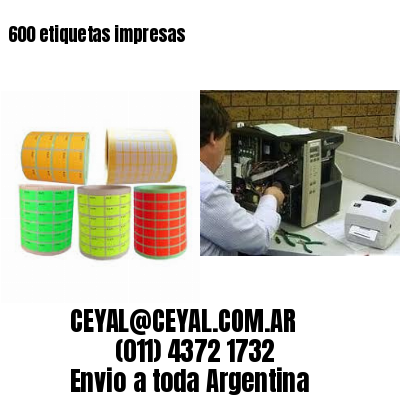 600 etiquetas impresas