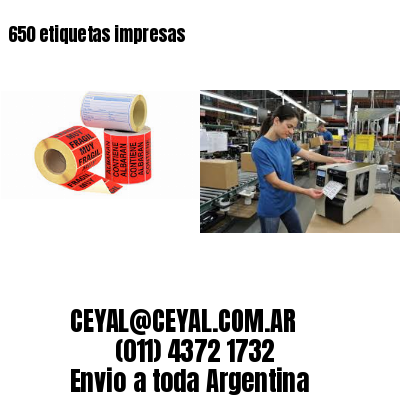 650 etiquetas impresas