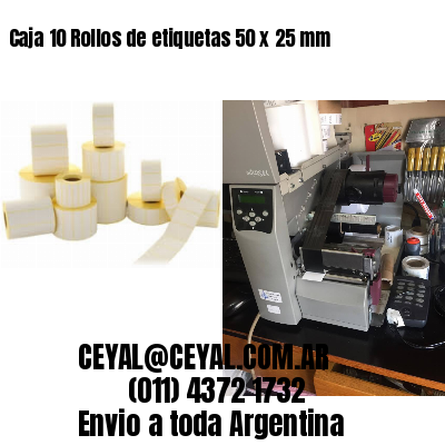 Caja 10 Rollos de etiquetas 50 x 25 mm