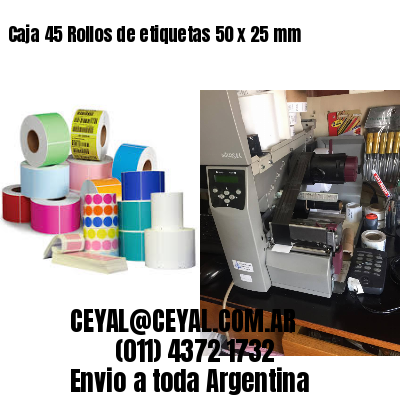 Caja 45 Rollos de etiquetas 50 x 25 mm