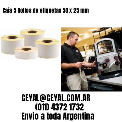 Caja 5 Rollos de etiquetas 50 x 25 mm