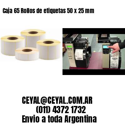 Caja 65 Rollos de etiquetas 50 x 25 mm