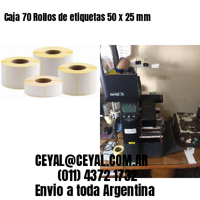 Caja 70 Rollos de etiquetas 50 x 25 mm