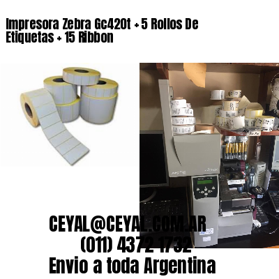 Impresora Zebra Gc420t   5 Rollos De Etiquetas   15 Ribbon