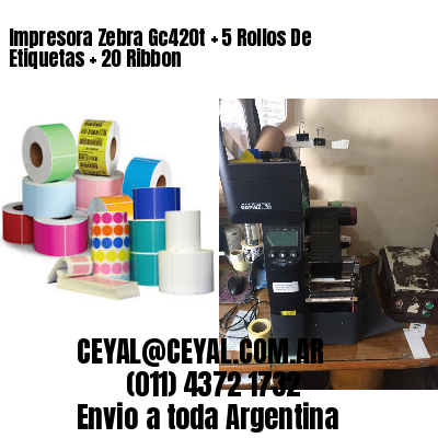 Impresora Zebra Gc420t   5 Rollos De Etiquetas   20 Ribbon