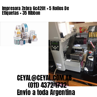 Impresora Zebra Gc420t   5 Rollos De Etiquetas   35 Ribbon