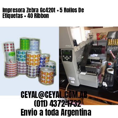 Impresora Zebra Gc420t   5 Rollos De Etiquetas   40 Ribbon