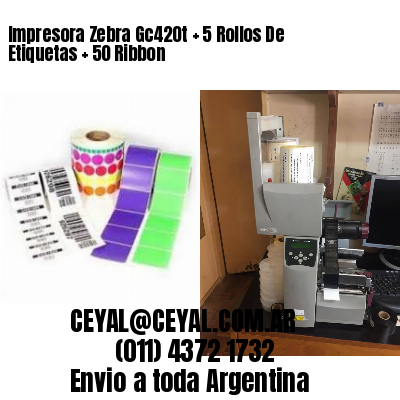 Impresora Zebra Gc420t   5 Rollos De Etiquetas   50 Ribbon