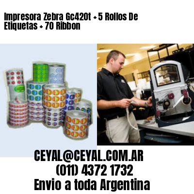 Impresora Zebra Gc420t   5 Rollos De Etiquetas   70 Ribbon