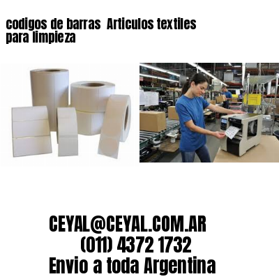 codigos de barras 	Articulos textiles para limpieza