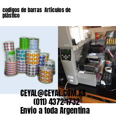 codigos de barras 	Artículos de plástico
