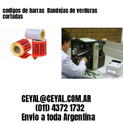 codigos de barras 	Bandejas de verduras cortadas