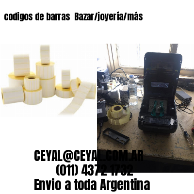 codigos de barras 	Bazar/joyería/más
