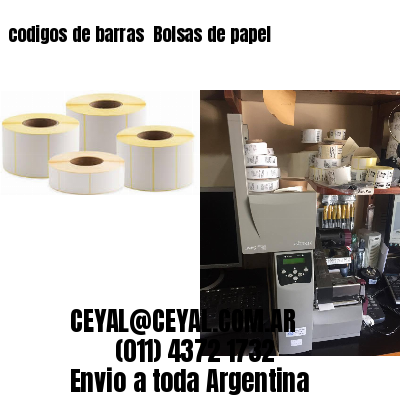 codigos de barras 	Bolsas de papel