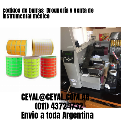 codigos de barras 	Droguería y venta de instrumental médico