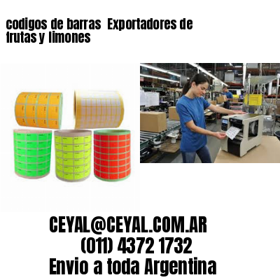 codigos de barras 	Exportadores de frutas y limones