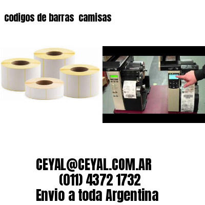 codigos de barras 	camisas