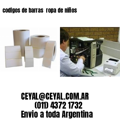 codigos de barras 	ropa de niños