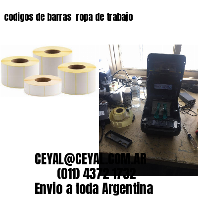 codigos de barras 	ropa de trabajo