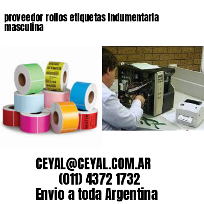 proveedor rollos etiquetas Indumentaria masculina
