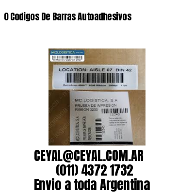 0 Codigos De Barras Autoadhesivos