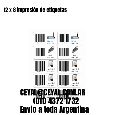 12 x 8 impresión de etiquetas