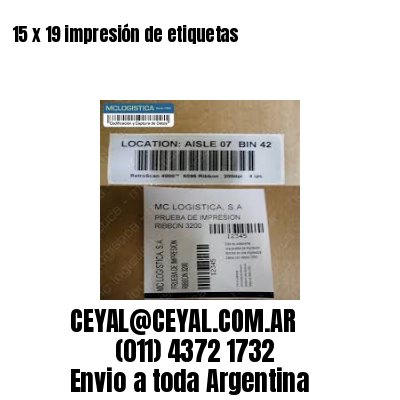 15 x 19 impresión de etiquetas