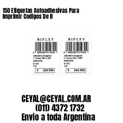 150 Etiquetas Autoadhesivas Para Imprimir Codigos De B
