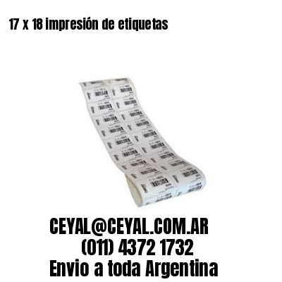 17 x 18 impresión de etiquetas