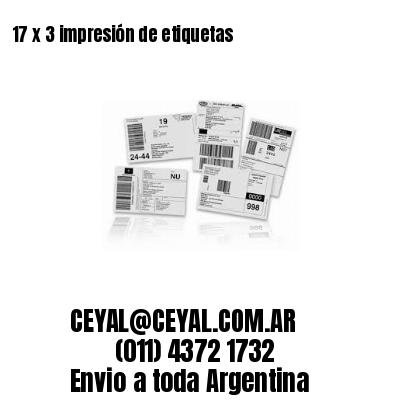 17 x 3 impresión de etiquetas
