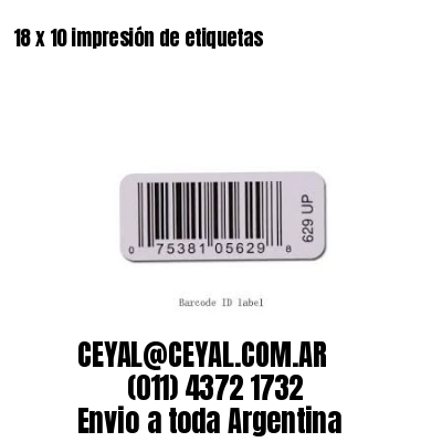 18 x 10 impresión de etiquetas