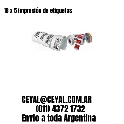 18 x 5 impresión de etiquetas