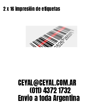 2 x 16 impresión de etiquetas