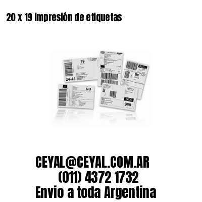 20 x 19 impresión de etiquetas