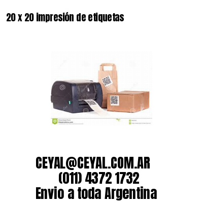 20 x 20 impresión de etiquetas