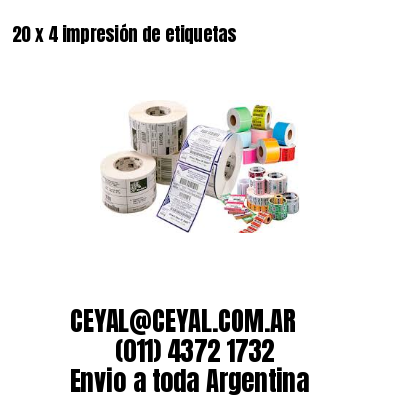 20 x 4 impresión de etiquetas