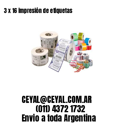 3 x 16 impresión de etiquetas