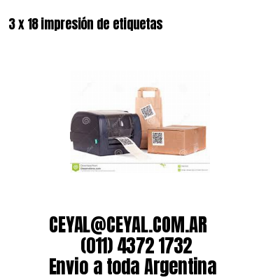 3 x 18 impresión de etiquetas