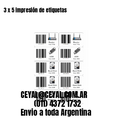 3 x 5 impresión de etiquetas
