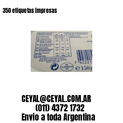 350 etiquetas impresas
