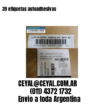 39 etiquetas autoadhesivas