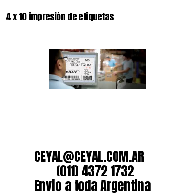 4 x 10 impresión de etiquetas