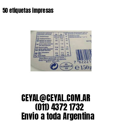 50 etiquetas impresas