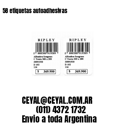 58 etiquetas autoadhesivas